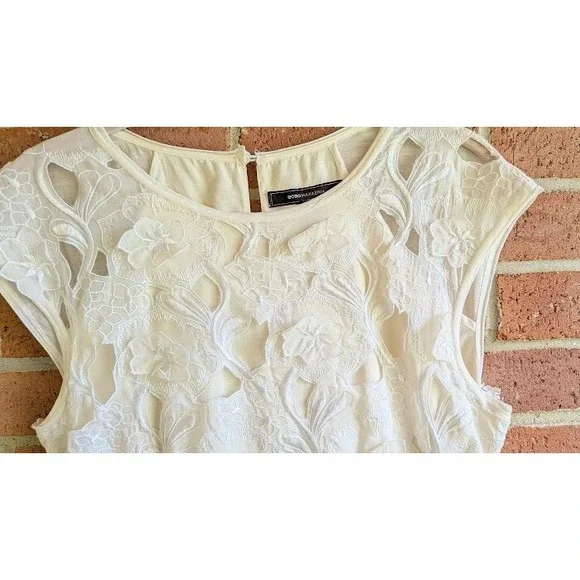 BCBG Maxazria Dress S Aveline Floral Embroidered Romantic Ethereal Dainty Resort - Picture 5 of 9